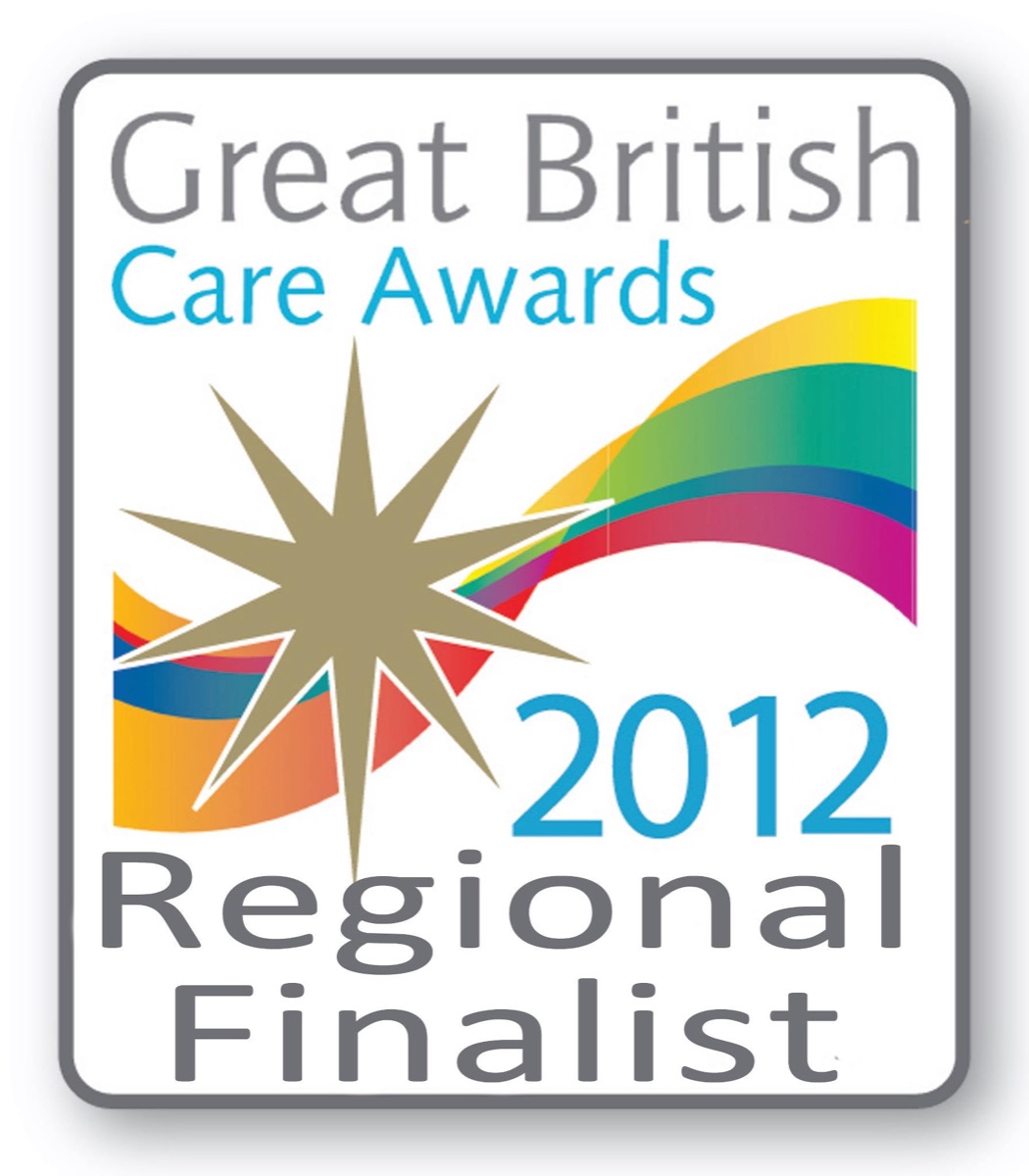 Great British Care Awards 2012 Regional Finalist badge